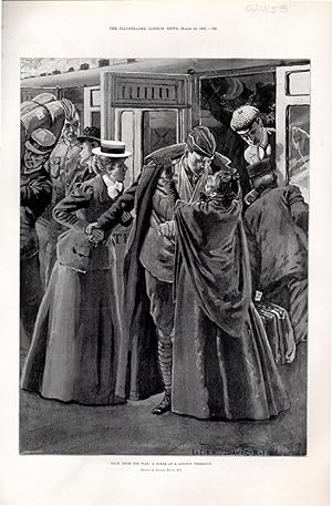 Seller image for ENGRAVING:'Back From the War: A Scene at a London Terminal' .from The Illustrated London News, March 16, 1901 for sale by Dorley House Books, Inc.