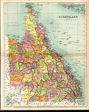 Imagen del vendedor de MAP: 'Queensland'.from the Australian Handbook, 1906 a la venta por Dorley House Books, Inc.