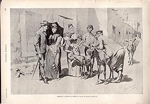 Seller image for ENGRAVING: 'American Touists in Mexico'.engraving from Harper's Weekly, August 15, 1891 for sale by Dorley House Books, Inc.