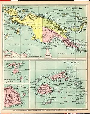 Imagen del vendedor de MAP: 'New Guinea & Fiji Islands'.from the Australian Handbook, 1906 a la venta por Dorley House Books, Inc.