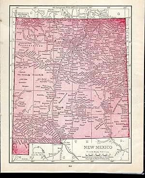 Bild des Verkufers fr MAP: 'New Mexico'.from Rand McNally's Dollar Atlas of the World zum Verkauf von Dorley House Books, Inc.