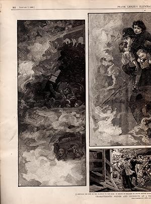 Image du vendeur pour ENGRAVING: "Incidents at a Tenement-House Fire in New York City" .engraving in Harper's Weekly, Januar 7, 1888 mis en vente par Dorley House Books, Inc.