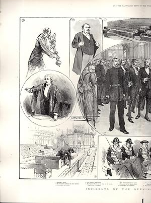 Seller image for ENGRAVING: "Incidents of the Opening of Parliament".from The Illustrated News of the World, August 27, 1892 for sale by Dorley House Books, Inc.