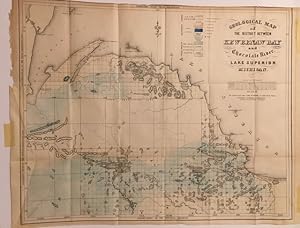 Image du vendeur pour MAP: Geological Map of The District Between Kewbenaw Bay and Chocolate River, Lake Superior, Michigan mis en vente par Dorley House Books, Inc.