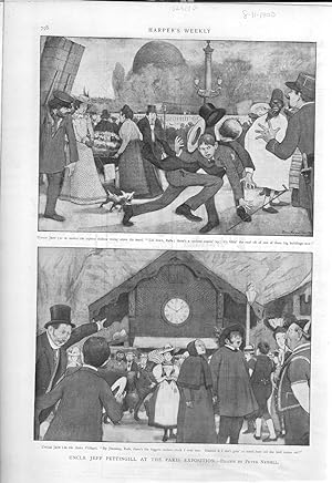 Immagine del venditore per ENGRAVING: 'Uncle Jeff Pettingill at the Paris Expositon'. engraving from Harper's Weekly, 8/11/1900 venduto da Dorley House Books, Inc.