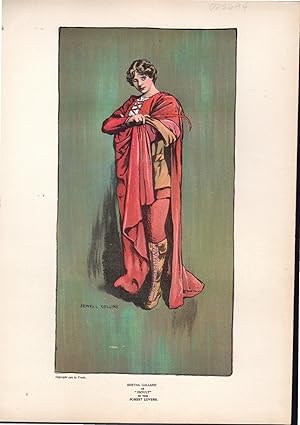 Imagen del vendedor de PRINT: 'Bertha Galland as Isoult in the Forest Lovers'.colored lithograph from Truth Magazine, 1901 a la venta por Dorley House Books, Inc.