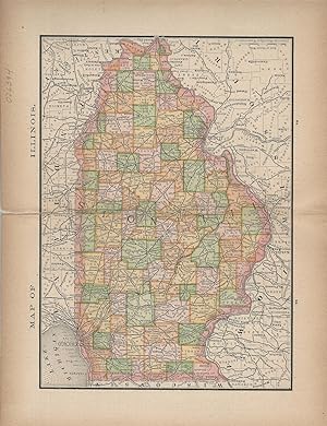 Seller image for MAP: "Map of Illinois".from The New Family Atlas of the World for sale by Dorley House Books, Inc.