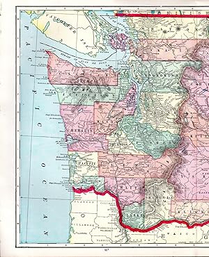 Seller image for MAP: "Washington".from Atlas of Michigan and the World for sale by Dorley House Books, Inc.