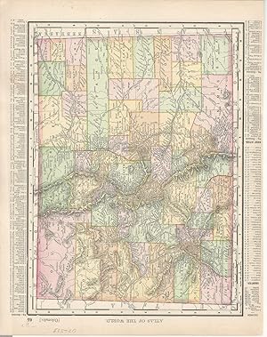 Bild des Verkufers fr MAP: "Colorado" (New Mexico on reverse).from Atlas of the World zum Verkauf von Dorley House Books, Inc.