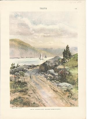 Seller image for Lithograph Print: "'View of 'Anthony's Nose: from West Shore of Hudson".color lithograph from Truth Magazine, April, 1899 for sale by Dorley House Books, Inc.