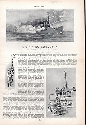 Image du vendeur pour PRINT: ' "A Working Squadron". .story & engravings from Harper's Weekly, October 19, 1895 mis en vente par Dorley House Books, Inc.