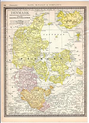 Image du vendeur pour MAP: "Denmark".from the New Indexed Atlas of the World mis en vente par Dorley House Books, Inc.