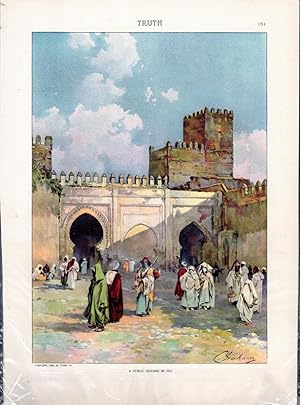 Seller image for Lithograph: 'Fez, the Inhospitable'. article & color lithograph disbound from Truth Magazine, May, 1899 for sale by Dorley House Books, Inc.