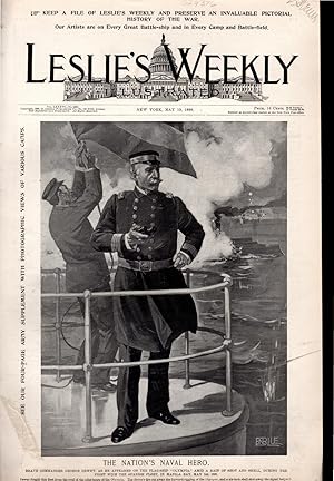 Seller image for ENGRAVING: "The Nation's Naval Hero". engraving from Frank Leslie's Weekly Newspaper, May 19, 1898 for sale by Dorley House Books, Inc.