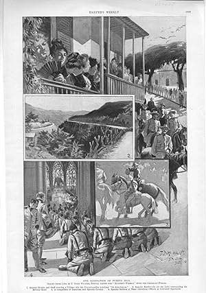 Bild des Verkufers fr ENGRAVING: "Our Occupation of Puerto Rico". from Harper's Weekly, October 15, 1898 zum Verkauf von Dorley House Books, Inc.