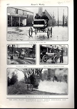 Immagine del venditore per PRINT: 'The Long Island Automobile Club's 100-Mile Endurance Test.photos from Harper's Weekly, May 4, 1901 venduto da Dorley House Books, Inc.