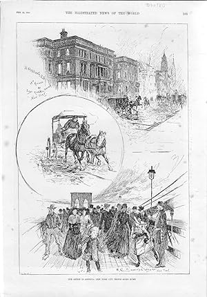 Immagine del venditore per PRINT: 'Our Artist in America: New York City People Going Home' '.from The Illustrated News of the World, February 22, 1890 venduto da Dorley House Books, Inc.