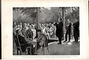 Seller image for ENGRAVING: 'Mr. McKinley Addressing the Survivors of.23rd Ohio volunteers' .engraving from Harper's Weekly, 8/22/1896 for sale by Dorley House Books, Inc.