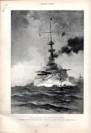 Image du vendeur pour ENGRAVING: "Naval Manoeuvers on the North Atlantic Station". engraving from Harper's Weekly: September 12, 1896 mis en vente par Dorley House Books, Inc.