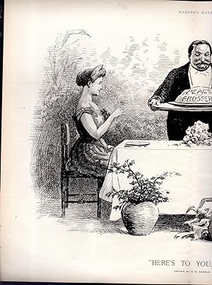 Seller image for ENGRAVING: "Here's To You, Bill".engraving from Harper's Weekly November 20, 1908 for sale by Dorley House Books, Inc.