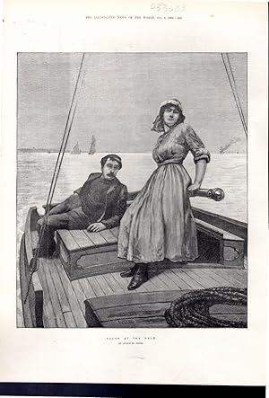 Imagen del vendedor de ENGRAVING: 'Youth at the Helm'. from The Illustrated News of the World, Oct. 8, 1892 a la venta por Dorley House Books, Inc.