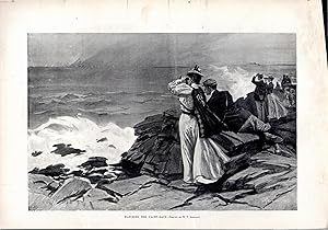 Bild des Verkufers fr ENGRAVING: 'Watching the Yacht Race' .engraving from Harper's Weekly, August 14, 1897 zum Verkauf von Dorley House Books, Inc.