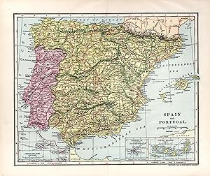 Imagen del vendedor de MAP: 'Spain and Portugal' a la venta por Dorley House Books, Inc.