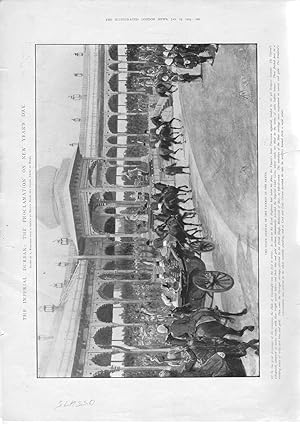 Image du vendeur pour ENGRAVING:"The Imperial Durbar: The Proclamation on New Year's Day".engraving from The Illustrated London News, January 24, 1903 mis en vente par Dorley House Books, Inc.