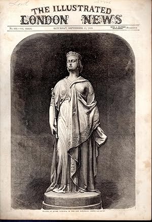 Seller image for ENGRAVING: "Statue of Queen Victoria in the New Townhall, Leeds" . engraving from the Illustated London News, September 11, 1858 for sale by Dorley House Books, Inc.
