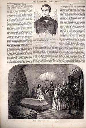 Seller image for ENGRAVING: "Queen Victoria Visiting the Tomb of Frederick the Great" . Story & engraving from the Illustated London News, September 11, 1858 for sale by Dorley House Books, Inc.