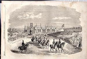 Seller image for ENGRAVING:"The Queen's Visit to Leeds--Her Majesty Passing the Sunday School Children of Woodhjouse Moor" . engraving from the Illustated London News, September 18, 1858 for sale by Dorley House Books, Inc.