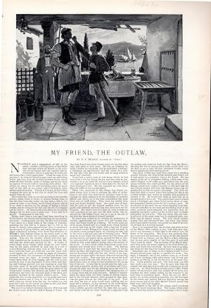 Image du vendeur pour PRINT: "My Friend, the Outlaw ".short Story disbound from Harper's Weekly, October 5, 1895 mis en vente par Dorley House Books, Inc.