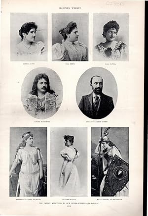 Image du vendeur pour PRINT: "The Latest Additions to Our Opera-singers" .engraving from Harper's Weekly, November 23, 1895 mis en vente par Dorley House Books, Inc.