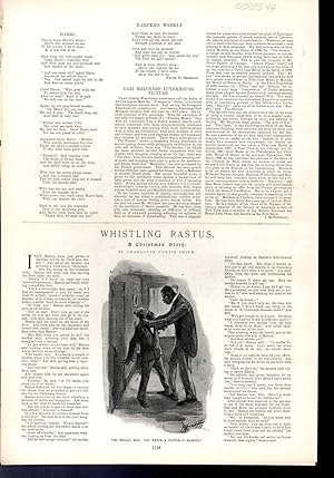 Bild des Verkufers fr PRINT: "Whistling Rastus: A Christmas Story".engravings and Story from Harper's Weekly, December 14, 1895 zum Verkauf von Dorley House Books, Inc.