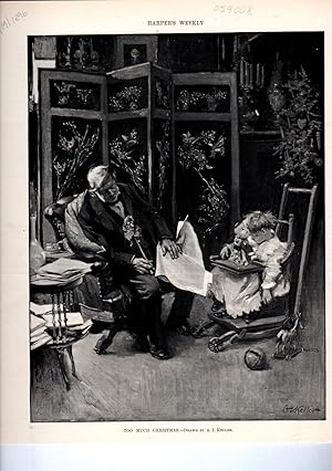 Image du vendeur pour ENGRAVING: "Too Much Christmas" .engraving from Harper's Weekly, December 19, 1896 mis en vente par Dorley House Books, Inc.