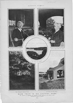 Seller image for PRINT: "Mark Twain in His Country Home".photoengraving from Harper's Weekly, September 6, 1902 for sale by Dorley House Books, Inc.