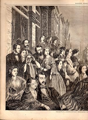 Imagen del vendedor de ENGRAVING: 'Broadway--Respectfully Dedicated to the Prince of Wales' .engraving in Harper's Weekly, October 6, 1860 a la venta por Dorley House Books, Inc.