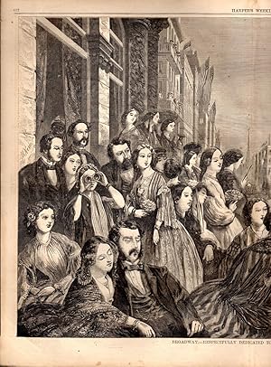 Seller image for ENGRAVING: 'Broadway--Respectfully Dedicated to the Prince of Wales' .engraving in Harper's Weekly, October 6, 1860 for sale by Dorley House Books, Inc.