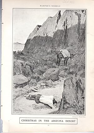 Seller image for PRINT: "Christmas in the Arizon Desert".engraving from Harper's Weekly, December 1, 1902 for sale by Dorley House Books, Inc.