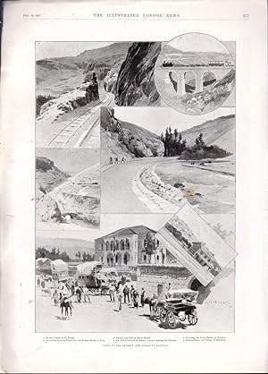 Seller image for ENGRAVING:"Views on Beyrout andDamascus Railway' .engraving from The Illustrated London News, February 20, 1897 for sale by Dorley House Books, Inc.
