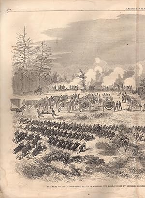 Seller image for ENGRAVING: "The Army of the Potomac--The Battle of Charles City Road, Fought By Generals Heintzelman and Franklin, on Monday, June 30". Double Page engraving.from Harper's Weekly, August 9, 1862 for sale by Dorley House Books, Inc.