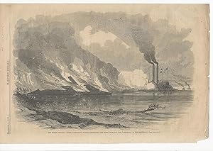 Seller image for ENGRAVING: " The Union gun-Boat 'Essex' (commander Porter) Destroying the Rebel Iron-Clad Ram 'Arkansas' in the Mississippi".from Harper's Weekly, September 6, 1862 for sale by Dorley House Books, Inc.