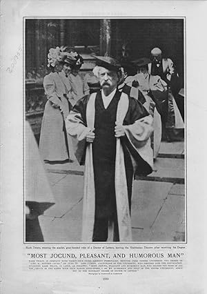 Seller image for Print: "Mark Twain, Doctor of Letters".photoengraving From Harper's Weekly, July 13, 1907 for sale by Dorley House Books, Inc.