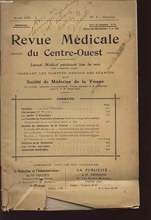 Seller image for REVUE MEDICALE DU CENTRE-OUEST - ANNEE 1929 - N8 - OCTOBRE. for sale by Le-Livre