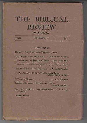 Seller image for The Biblical Review Quarterly Vol. III October, 1918 No. 4 for sale by Riverwash Books (IOBA)