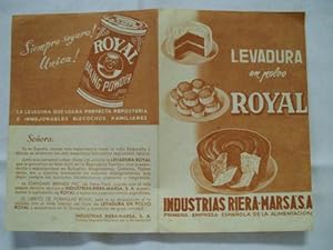 Folleto Publicidad - Advertising Brochure : LEVADURA EN POLVO ROYAL