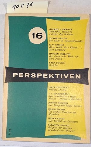 Imagen del vendedor de Perspektiven - Heft 16, Herbst 1956 a la venta por Antiquariat Trger