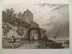 Schloss Rheineck. Stahlstich von D. Thompson nach W. Tombleson, um 1860. 10,1 x 15,3 cm.