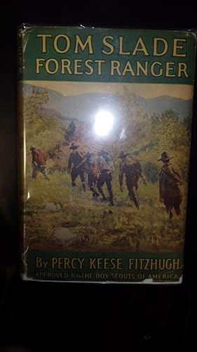 Imagen del vendedor de TOM SLADE FOREST RANGER, Series #15, With RARE VINTAGE COLOR DustJacket of 5 Scouts Hiking Up Hill Following Man in Red Coat, Published with the Approval of the Boy Scouts of America, ( Motorcycle ) One of Series of Tom Slade Books--a Very Popular Boo a la venta por Bluff Park Rare Books