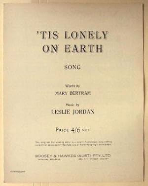 Imagen del vendedor de Tis lonely on earth. a la venta por Lost and Found Books